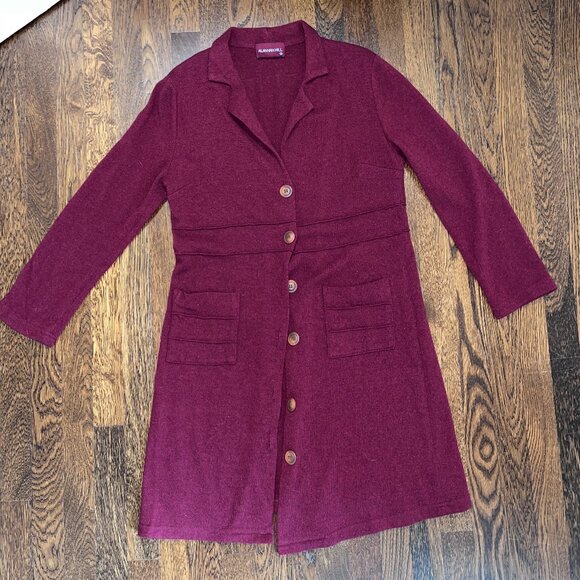Alannah Hill Maroon Wool Coat, Size 12 - Picture 1 of 5